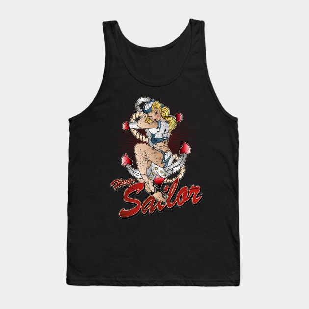 Hey Sailor Vintage Pin up Tank Top by RockabillyM